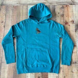 October's Very Own marine blue embroidered owl logo hoodie men's xl